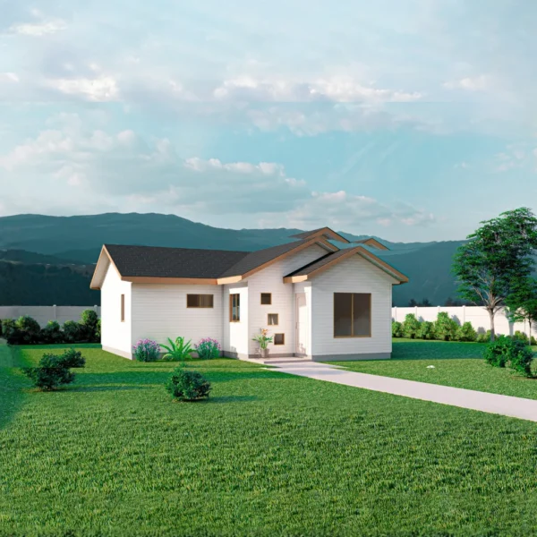 Casa prefabricada Modelo B-080 de 80 m². 3 dormitorios