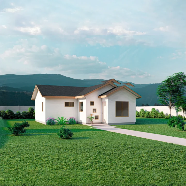 Casa prefabricada Modelo B-080 de 80 m². 3 dormitorios