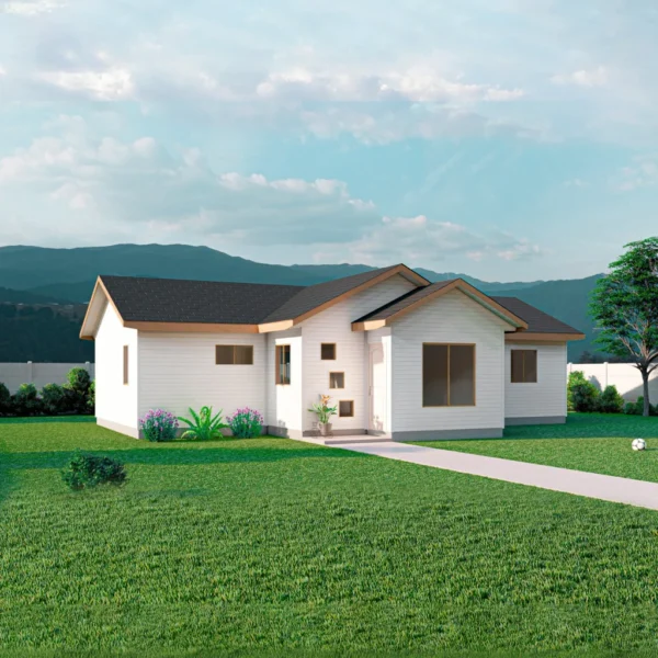 Casa prefabricada Modelo B-093 de 93 m². 4 dormitorios