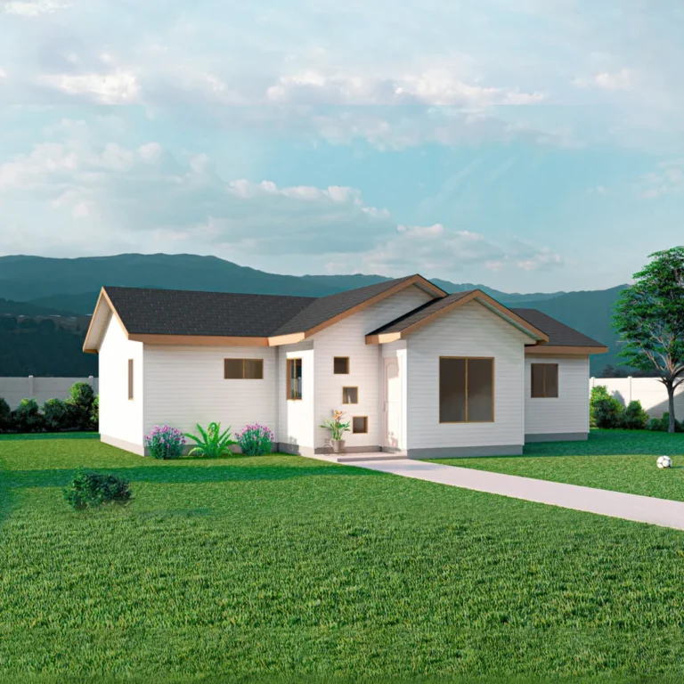 Casa prefabricada Modelo B-093 de 93 m². 4 dormitorios