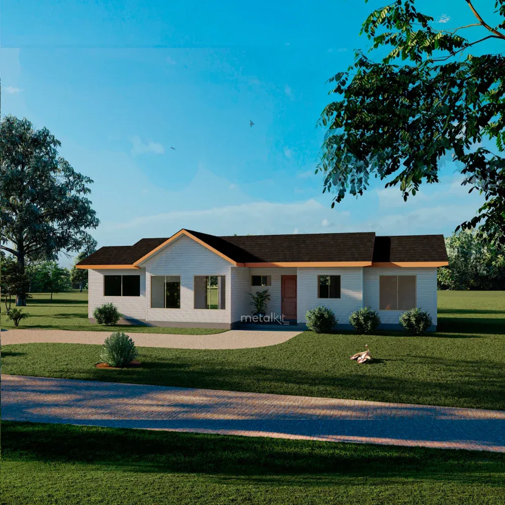 Casa prefabricada Modelo D-090 de 90 m². 2 dormitorios