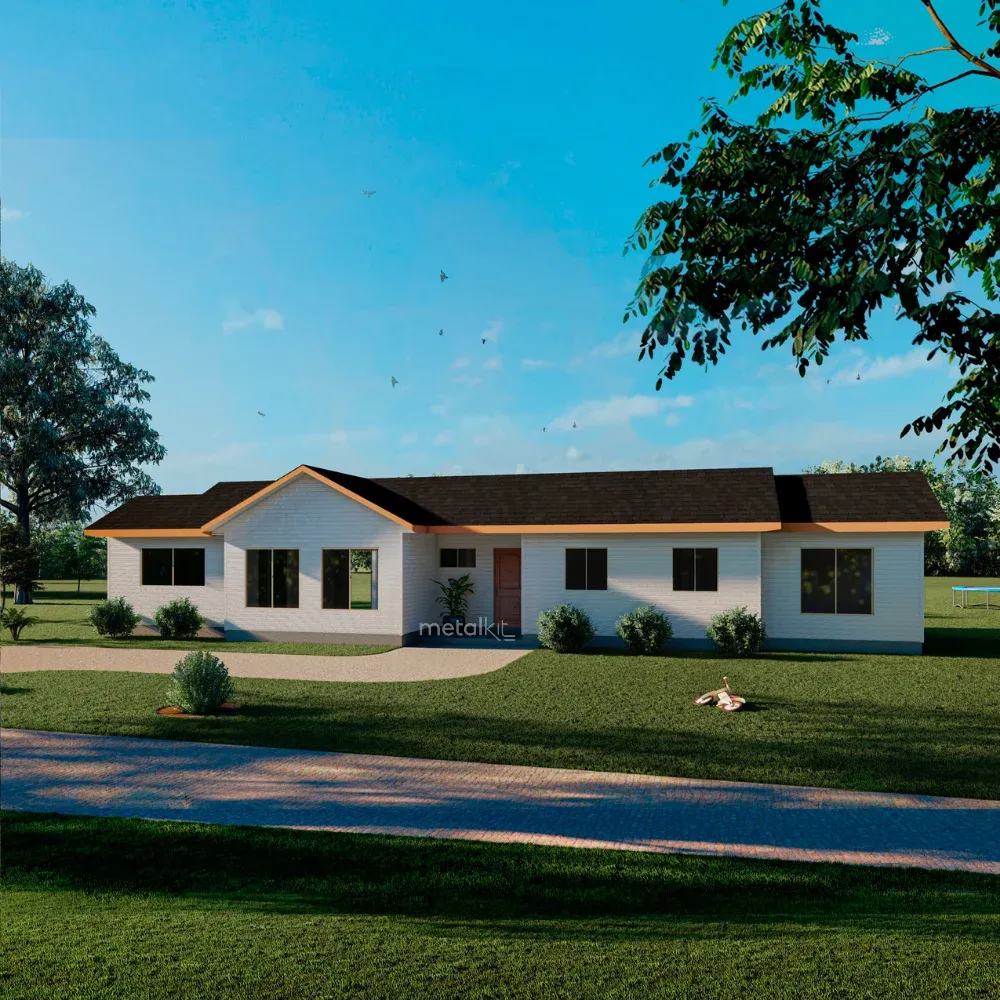 Casa prefabricada Modelo D-118 de 118 m². 3 dormitorios
