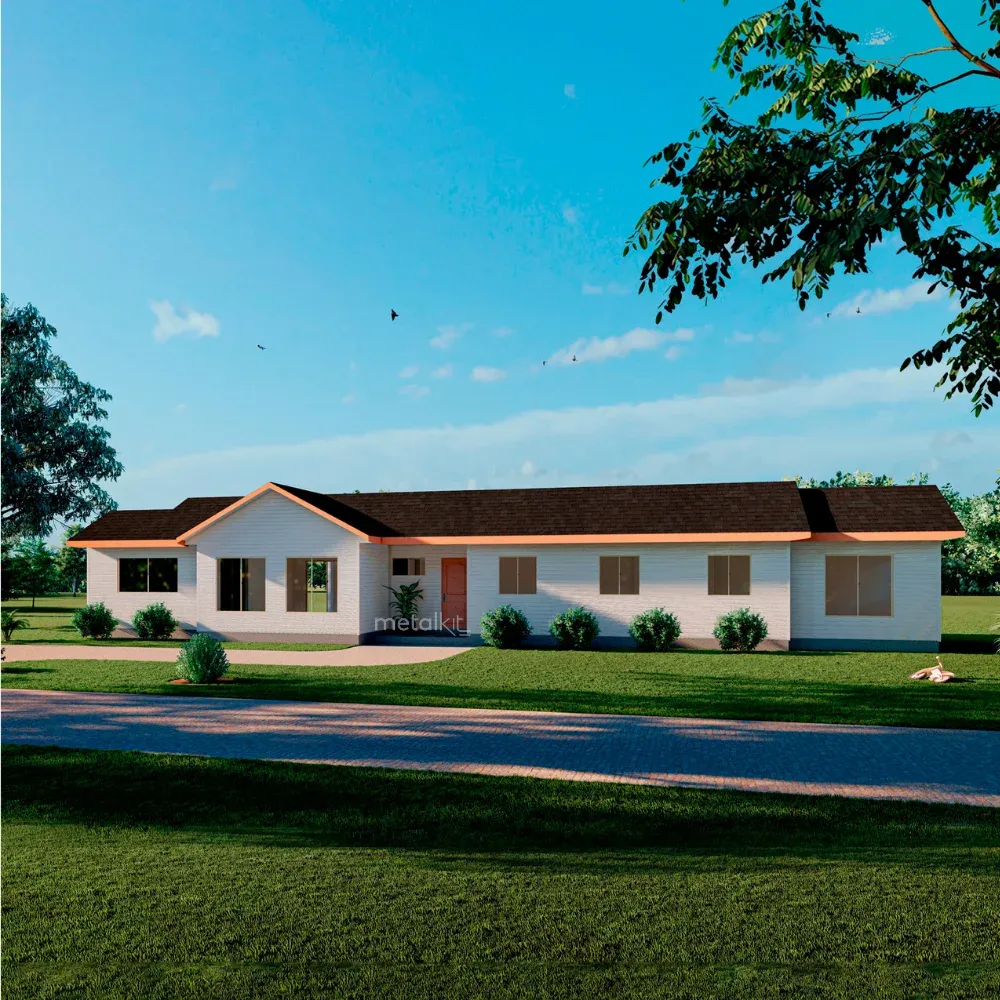 Casa prefabricada Modelo D-142 de 142 m². 4 dormitorios